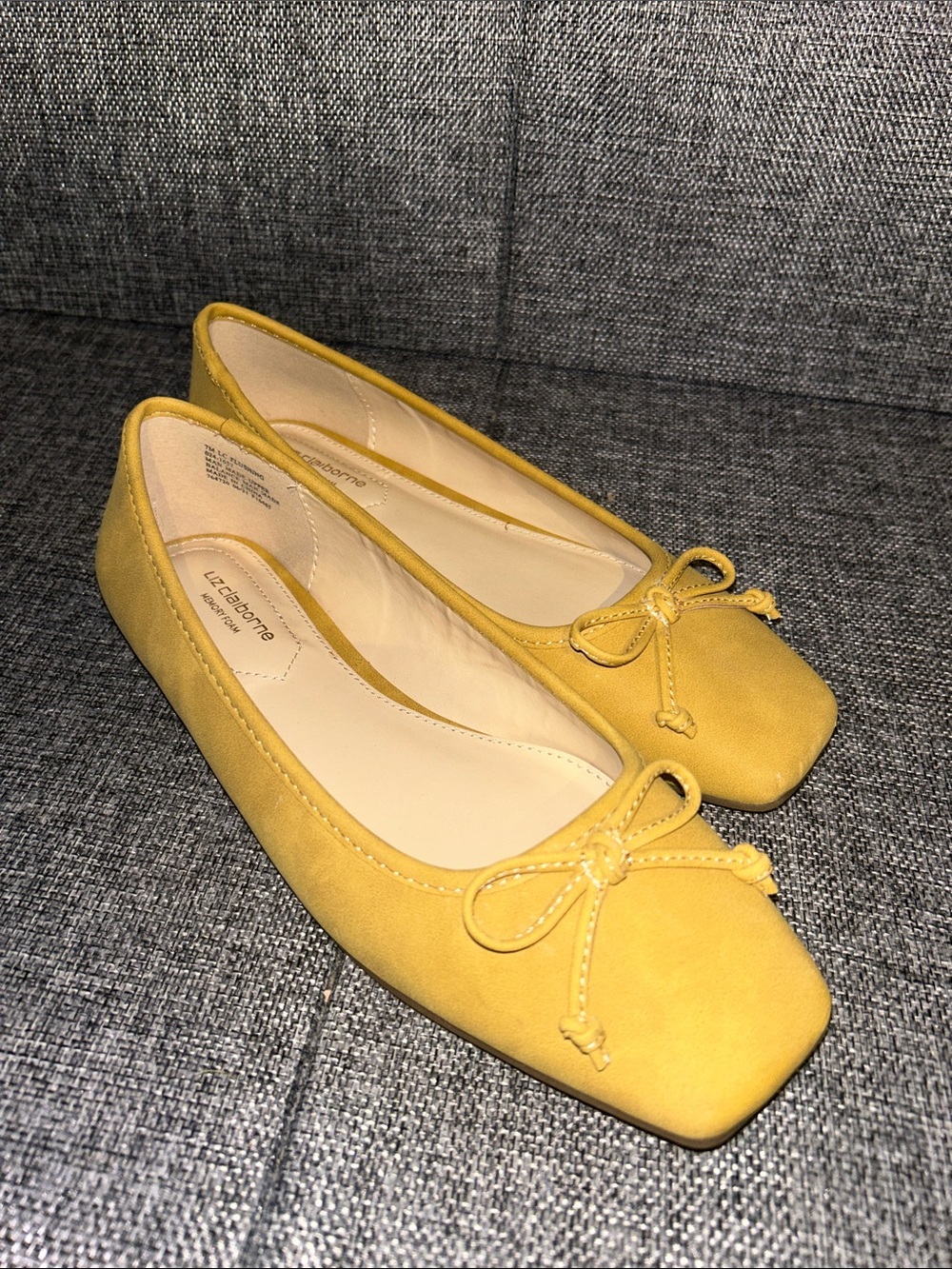 Liz Claiborne Yellow Bow Ballet Flats